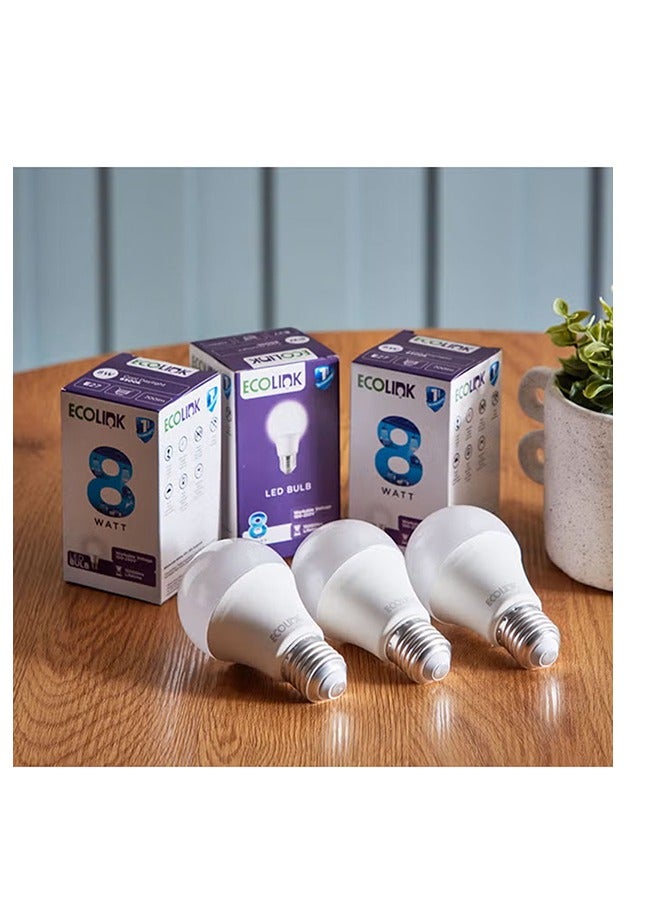 ECOLINK 5 Piece LED Light Bulb,8W,E27 Base,6500K 1CT/12 Cool Day Light  - Image 3