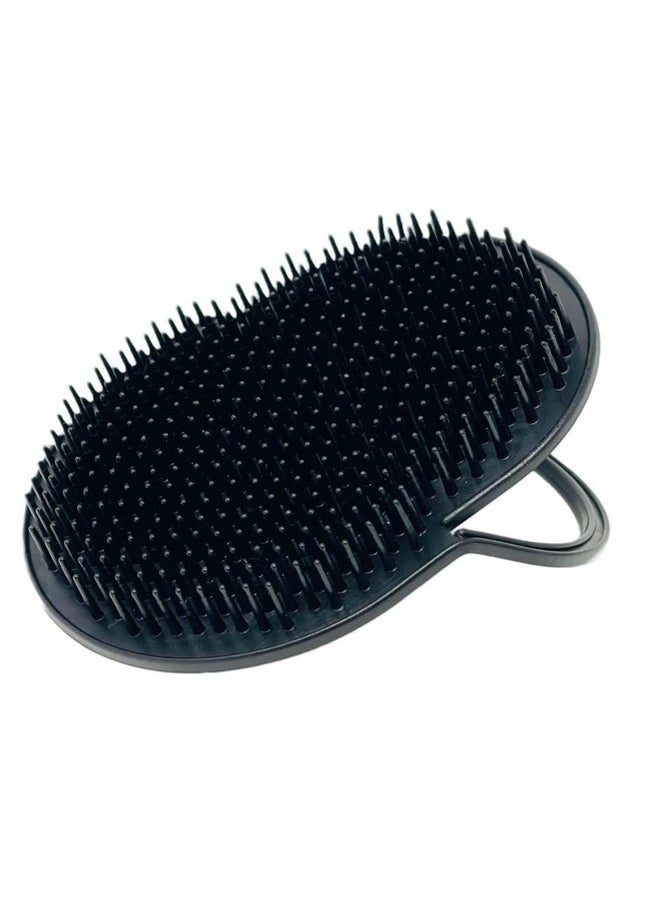 G.B.S G.B.S American Comb's Palm Pocket Shampoo Brush - Made in USA with Round Bristles for Effective Scalp Massage (Black) 