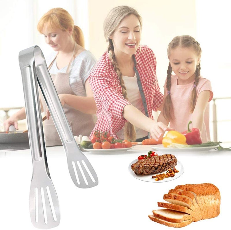 JXHAPY Serving Tong Kitchen Tongs,Buffet Tongs, Stainless Steel Food Tong Serving Tong,small tongs 6 Pack (7 Inch) - Image 5