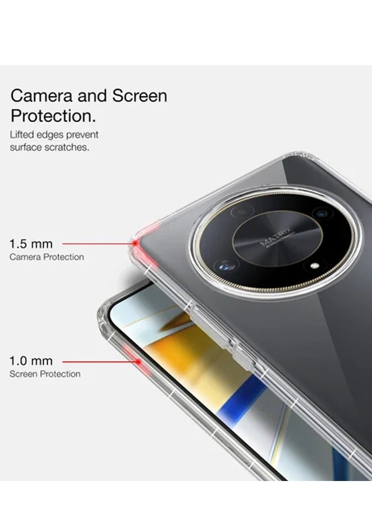 Techie Honor X9b TPU Soft Corner Ultra Slim Clear Case Shockproof Anti Fingerprint Transparent Protective Back Cover - Image 2