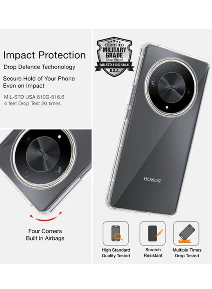 Techie Honor X9b TPU Soft Corner Ultra Slim Clear Case Shockproof Anti Fingerprint Transparent Protective Back Cover - Image 3