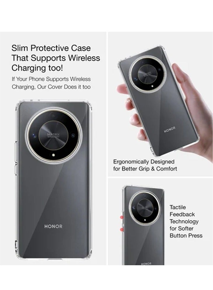 Techie Honor X9b TPU Soft Corner Ultra Slim Clear Case Shockproof Anti Fingerprint Transparent Protective Back Cover - Image 4
