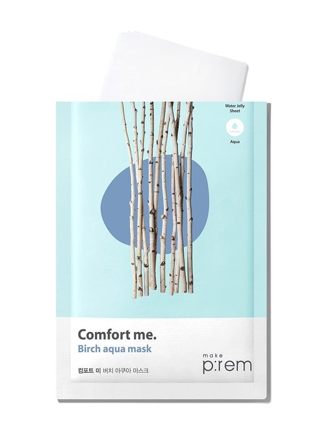 MAKEP:REM make prem Comfort me Birch Aqua Mask Pack, VEGAN Korean face mask, 89% Betula Alba Juice for hydration, Water jelly sheet, intense moisturizing Korean sheet mask with Birch sap, Hyaluronic Acid for Se - Image 2
