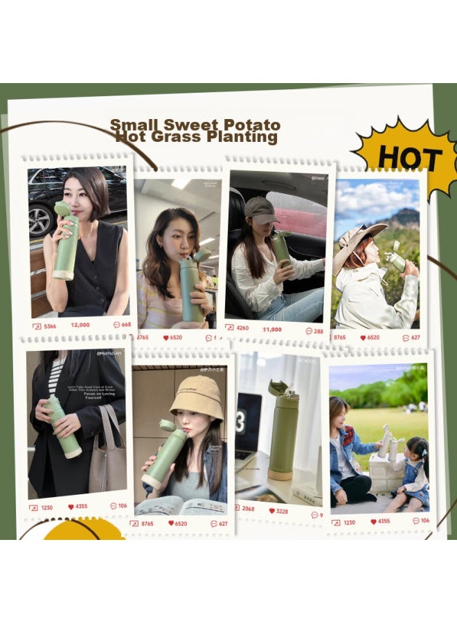 Peacock Pea Insulated Tumbler With Straw, Stylish Stainless Steel Portable Water Bottle For Pregnant Women, Ladies, Students And Childre - Image 1
