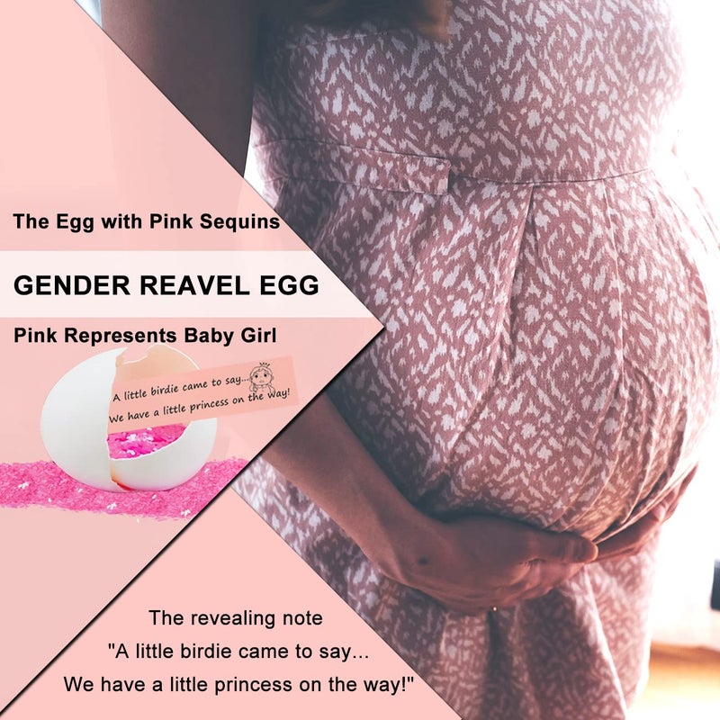 MUFUN Baby Gender Reveal Egg, Girl Gender Reveal, Interesting Gender Reveal Ideas, Egg with Pink Sequins for Family, Friends, and Lovers On Surprise - Image 3