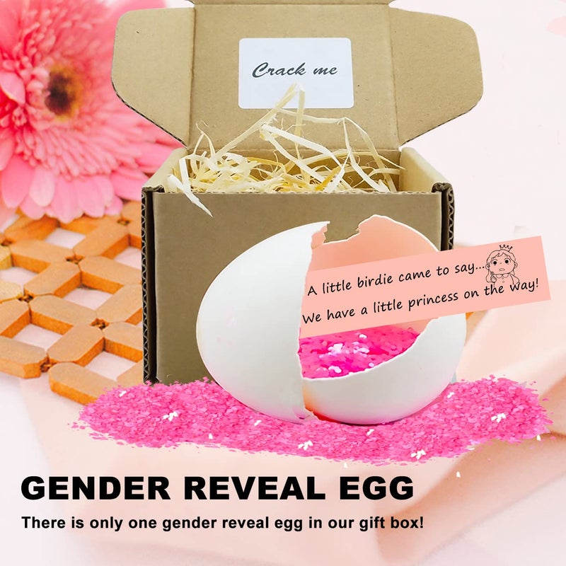 MUFUN Baby Gender Reveal Egg, Girl Gender Reveal, Interesting Gender Reveal Ideas, Egg with Pink Sequins for Family, Friends, and Lovers On Surprise - Image 2