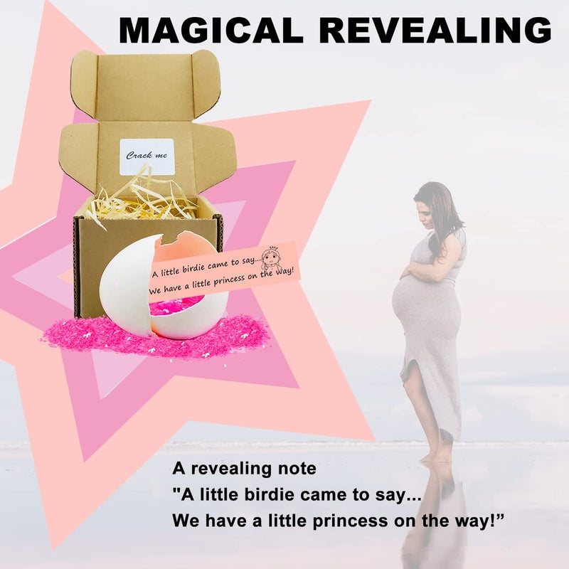 MUFUN Baby Gender Reveal Egg, Girl Gender Reveal, Interesting Gender Reveal Ideas, Egg with Pink Sequins for Family, Friends, and Lovers On Surprise - Image 4