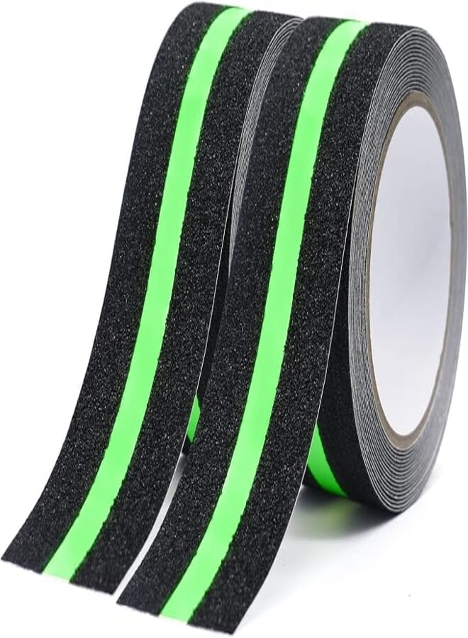 BOMEI PACK 2 of Non-Slip Adhesive Tape with Glow in the Dark Film Safety Tape for Stairs Ladders Slippery Floors Indoor and Outdoor 5 m x 5 cm
