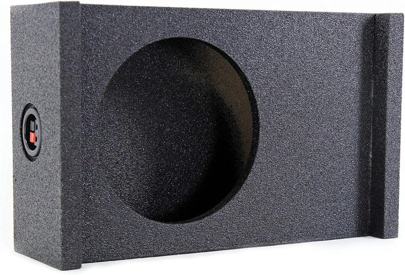 QPower Single 12 Inch Sub Enclosure, Universal Downfire/Behind Seat Speaker Box - Image 1