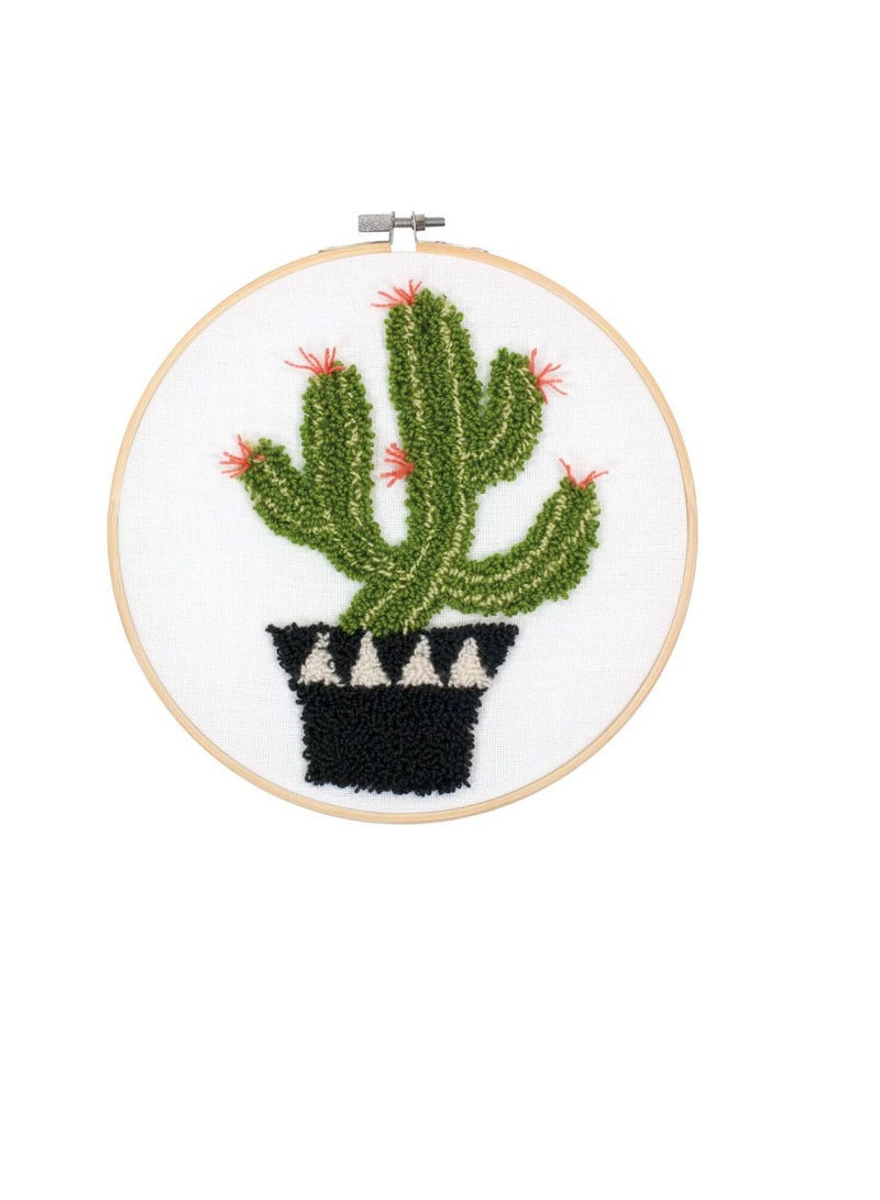 Dimensions Punch Needle Kit 8 inch Prickly Cactus - Image 1