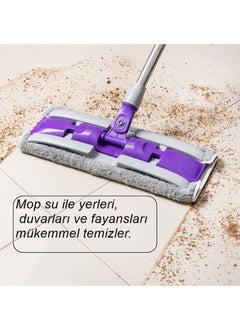 Qasul Purple Colored Floor Mop with Peg 360°C Rotating Head (1 Spare Mop Cloth as Gift)  - Image 4