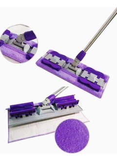 Qasul Purple Colored Floor Mop with Peg 360°C Rotating Head (1 Spare Mop Cloth as Gift)  - Image 1