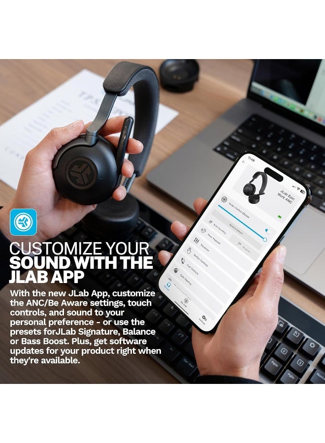 JLab Epic Work Wireless Headset with Microphone - Image 5