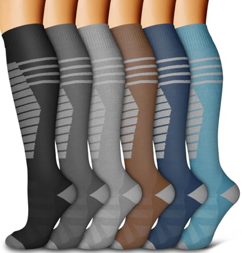 Bluemaple 6 Pack Copper Compression Socks for Women and Men Circulation-Best Support for Medical, Running,Nursing,Athletic - Image 1