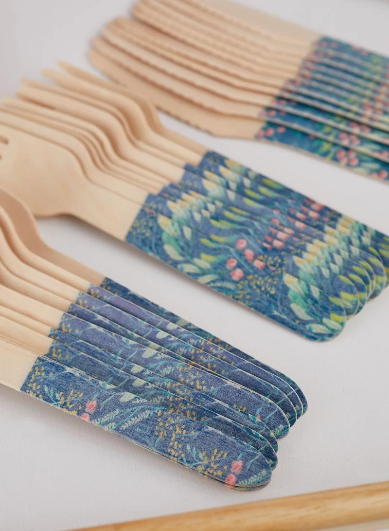 KIKKERLAND Wood Cutlery Floral