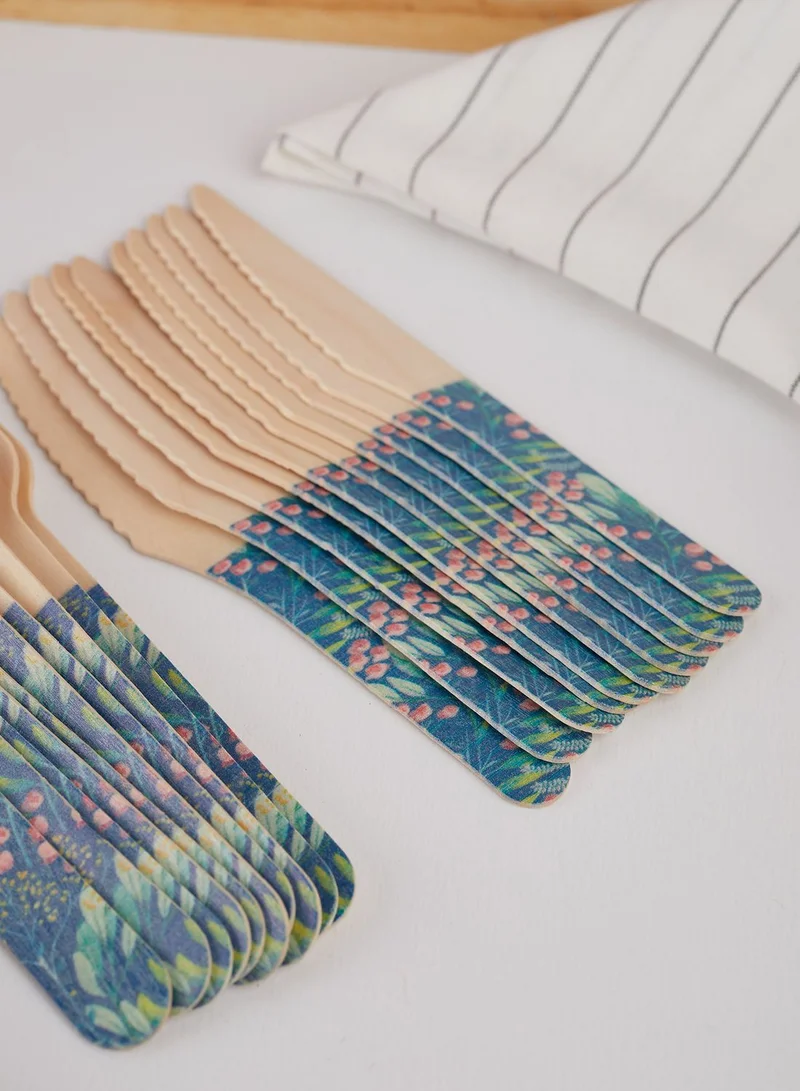 KIKKERLAND Wood Cutlery Floral