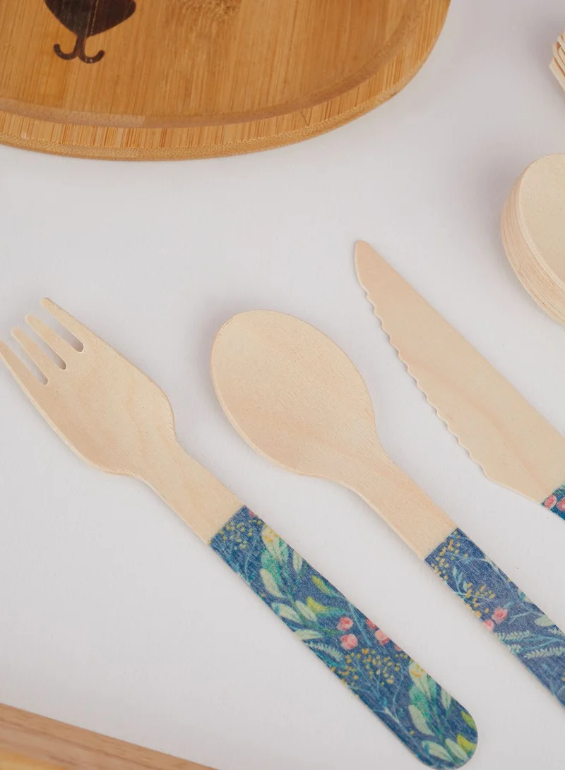 KIKKERLAND Wood Cutlery Floral