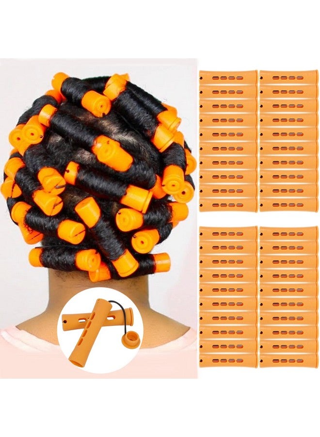 YOROSTAR 40Pcs Perm Rods Set For Natural Hair Plastic Cold Wave Orange Perm Rods For Long Short Hair Rollers For Women Diy Hairdressing Tools（Orange） - Image 1
