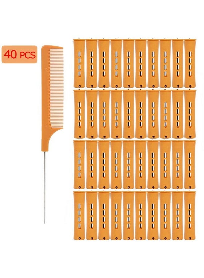 YOROSTAR 40Pcs Perm Rods Set For Natural Hair Plastic Cold Wave Orange Perm Rods For Long Short Hair Rollers For Women Diy Hairdressing Tools（Orange） - Image 5