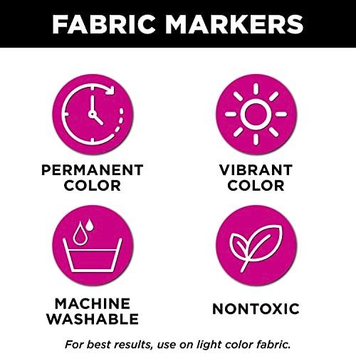 Tulip Permanent Fabric Markers, Dual Tip Graffiti 6-Pack, Neon - Image 3