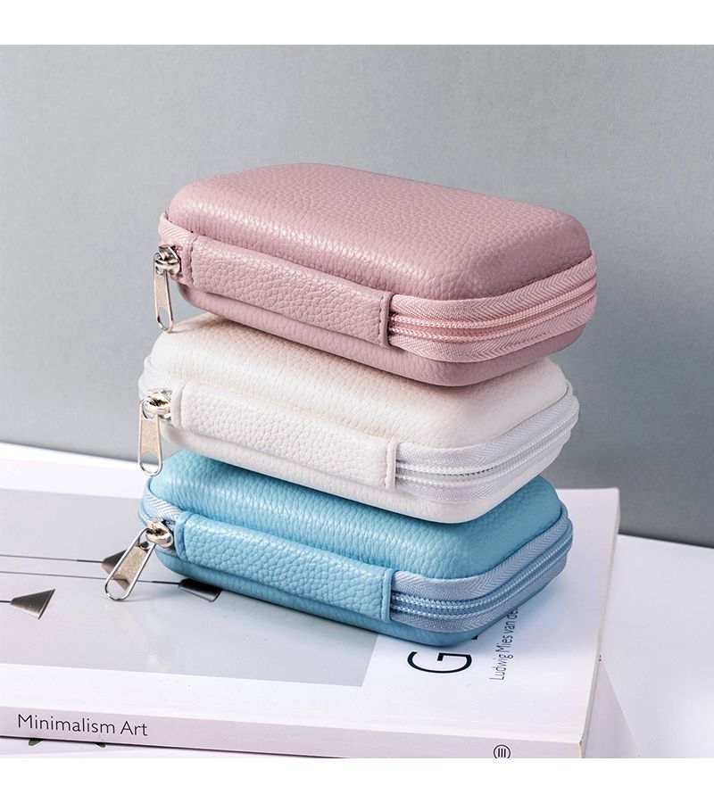 Blue Floral Letter A EVA Hard Shell Storage Case For Headphones Cables Chargers CCD Cameras Compact Design With Breathable Mesh Pocket For Office Travel - Image 5