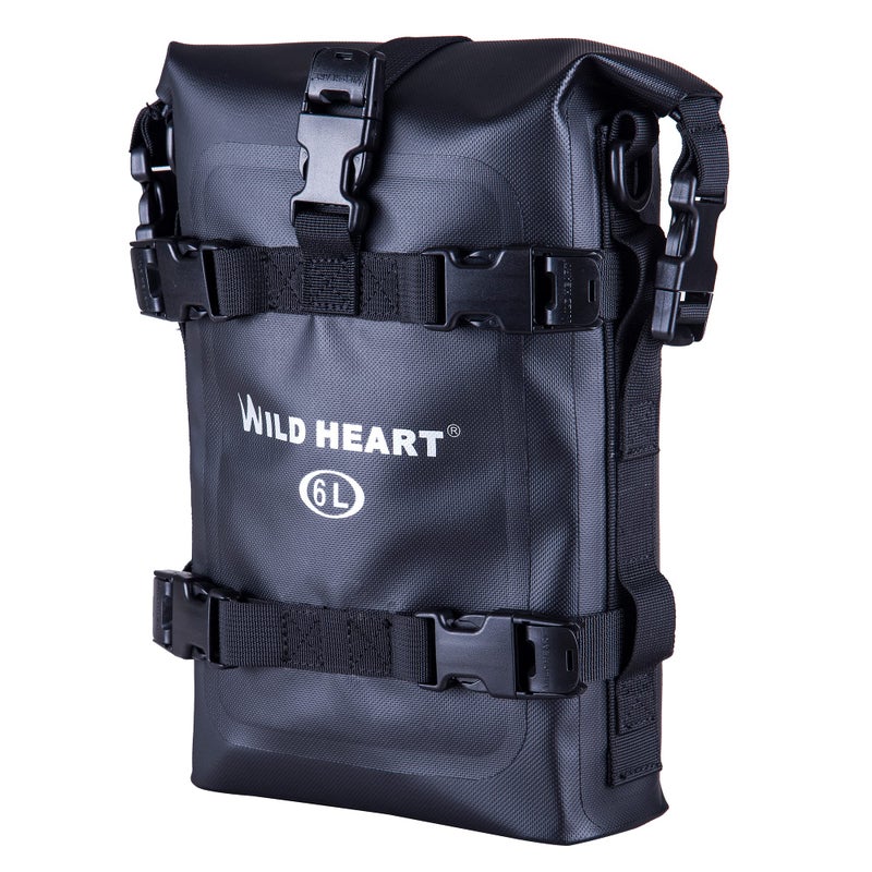 WILD HEART Waterproof Crash Bar Bags 6L8L15L Motorcycle Bag used as Motorcycle Luggage Sissy Bar Back Seat Saddle Rack Rear Fender Pouch Dirt Bike Gear Side Tool Bag Pack for moto ATV6L Black TPU - Image 3