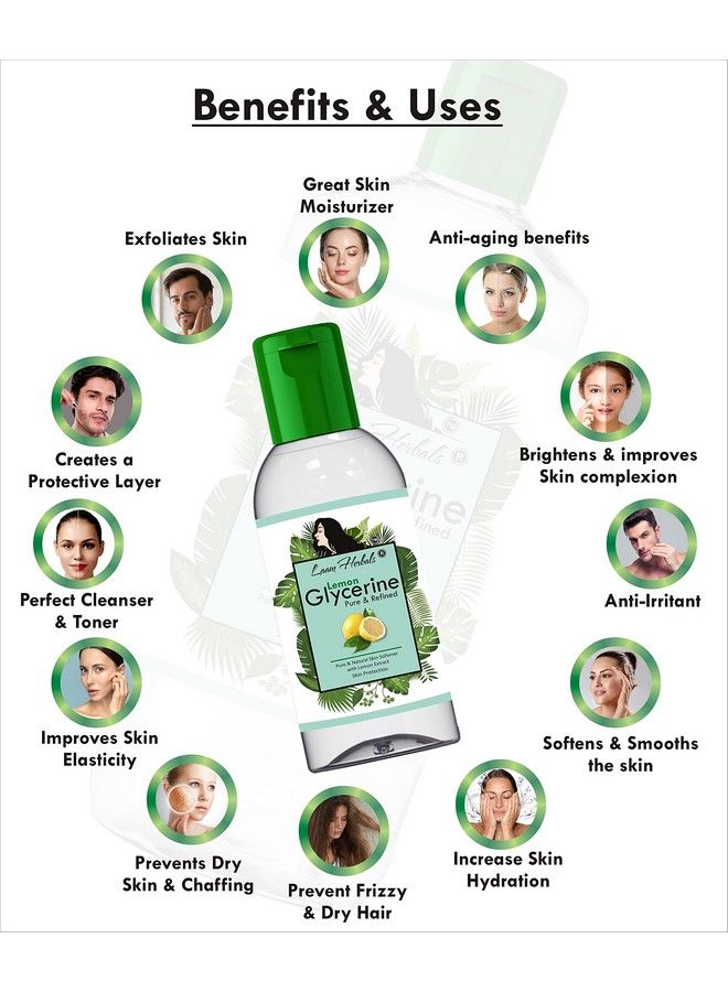 Laam Lemon Glycerine Pure & Refined I With Vitamin C I Multipurpose For Skin & Hair I Natural Beautiful Soft & Glowing Skin (600 G) - Image 3