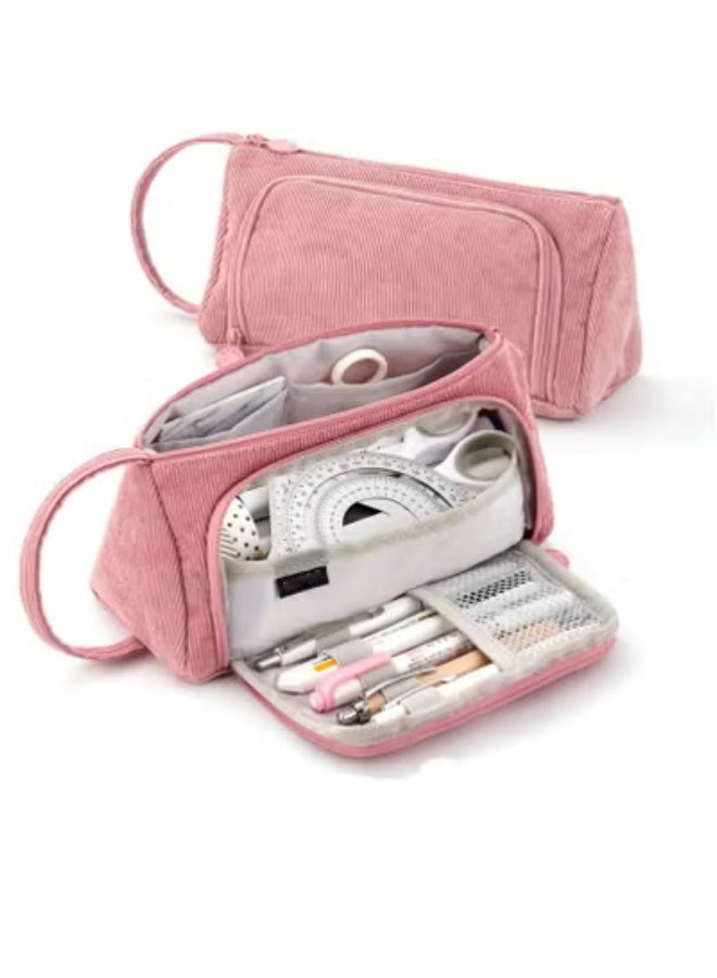 Neutral Pencil Case Storage Pouch Marker Simple Stationery Bag Holder for Middle High School Office College Student Girl Women - Image 1