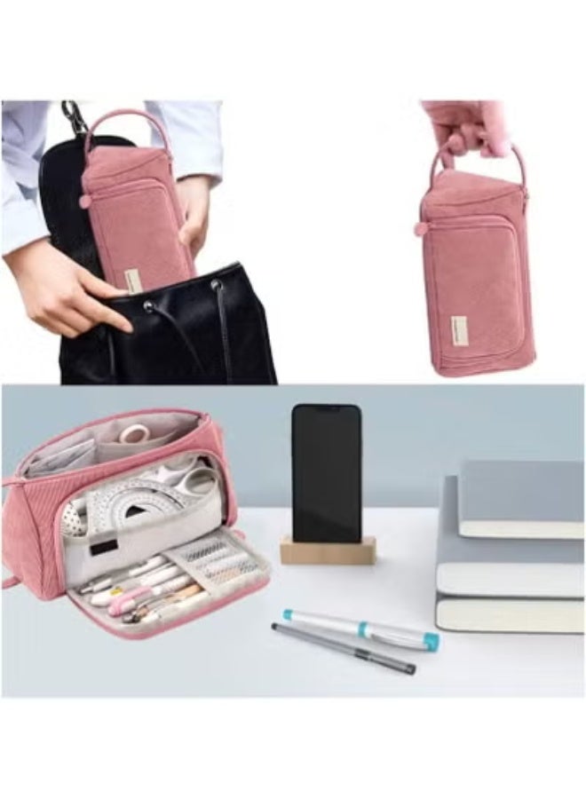 Neutral Pencil Case Storage Pouch Marker Simple Stationery Bag Holder for Middle High School Office College Student Girl Women - Image 5