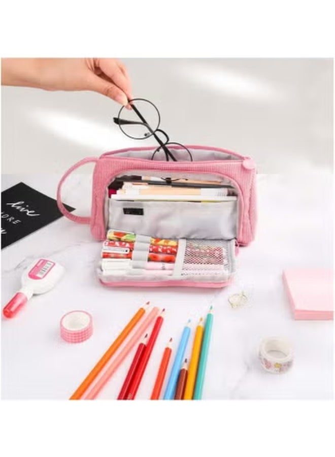 Neutral Pencil Case Storage Pouch Marker Simple Stationery Bag Holder for Middle High School Office College Student Girl Women - Image 4