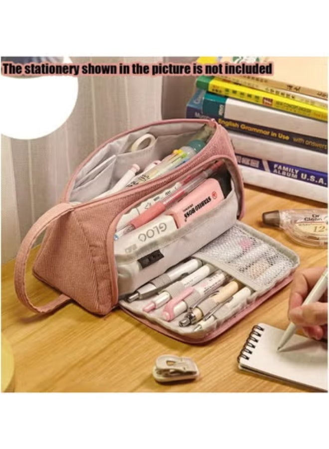 Neutral Pencil Case Storage Pouch Marker Simple Stationery Bag Holder for Middle High School Office College Student Girl Women - Image 3