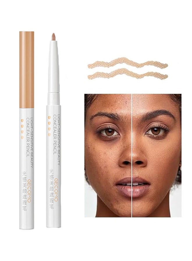 جيكومو قلم خافي عيوب للجمال حساس للضوء، قلم خافي عيوب متعدد الوظائف، 1/2/3 مقاوم للماء لتغطية كاملة، قلم خافي عيوب لتغيير خط الشفاه، تحديد شكل الحاجب 03# داكن - Image 1