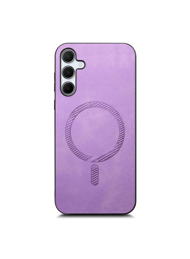 S-TOP Case For Samsung Galaxy A55 5G Solid Color Retro Magsafe PU Back Cover Phone Case - Image 3