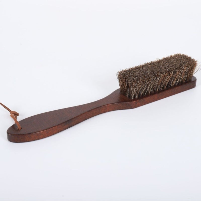 Premium Horsehair Shoe Brush – Soft Bristle Leather Care & Polishing Brush for Shoes, Boots, Bags and Leather Goods