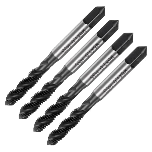 uxcell uxcell 4pcs Spiral Flute Thread Taps, M6 x 1 Nitride Coated Metric Screw Tap, Fully Ground High Speed Steel 6542  - Image 2