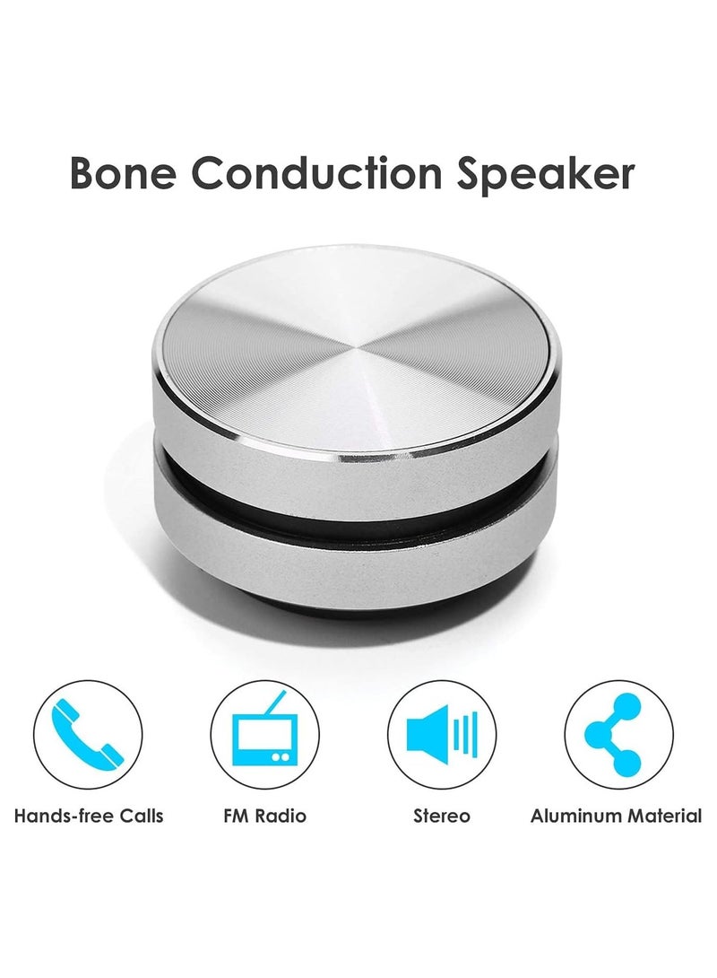 دورا موبي مكبر صوت صغير بتقنية البلوتوث، مكبر صوت لاسلكي محمول بتقنية التوصيل العظمي، صوت جهير ستيريو، مكبرات صوت محمولة إبداعية، مشغل موسيقى صغير الحجم متوافق مع أجهزة iPhone وiPad والأجهزة اللوحية للمنزل والسفر (فضي) - Image 3