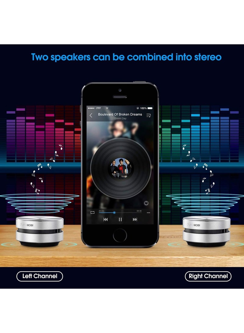 دورا موبي مكبر صوت صغير بتقنية البلوتوث، مكبر صوت لاسلكي محمول بتقنية التوصيل العظمي، صوت جهير ستيريو، مكبرات صوت محمولة إبداعية، مشغل موسيقى صغير الحجم متوافق مع أجهزة iPhone وiPad والأجهزة اللوحية للمنزل والسفر (فضي) - Image 5