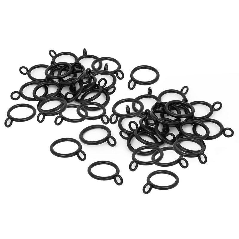 Saim Curtain Rings 40 Pcs 1Inch Inner Diameter Metal Curtain Rod Rings Drape Sliding Fit on Less Than 082Inch Diameter Rod  Black