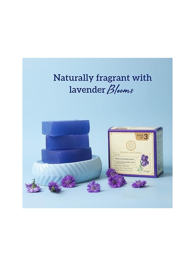 كادي نيتشورال صابون خادي الطبيعي باللافندر عبوة من 3 قطع (125 جرام × 3) 375 جرام - Image 2