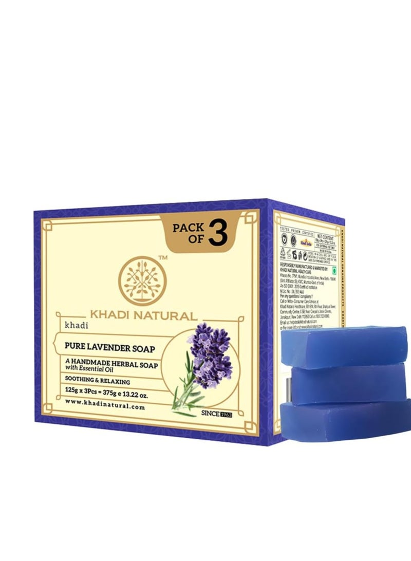 كادي نيتشورال صابون خادي الطبيعي باللافندر عبوة من 3 قطع (125 جرام × 3) 375 جرام - Image 1