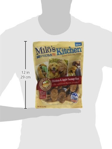 Milo's Kitchen Homestyle Dog Treats, Chicken & Apple Sausage Slices, 18 Ounce, High Protein, No Artificial Flavors - Image 3