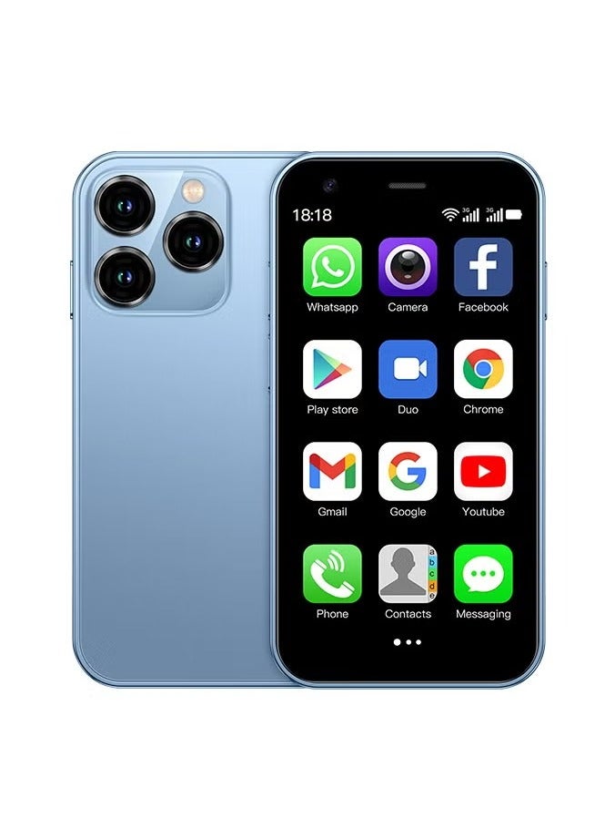 SOYES Super Mini Mobile Phone Android Quad Core Titanium Silver, Mobile Mini Smartphone Ultra Small Pocket Student Children Men and Women（Blue） - Image 1