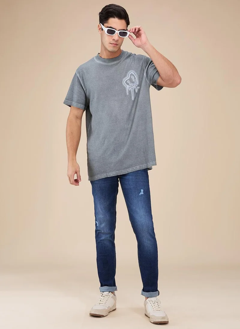 Being Human MID TONE Men Classic Slim Fit Low Distress Light Fade Stretchable Jeans for Men | Best Price UAE