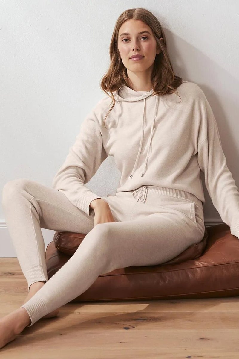 Tchibo Women Knit Sweatpants, Cream  - Image 1