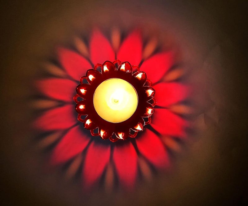 zenkova 3D Reflection Diya Diwali Decoration Items for Home Decor Transparent Multicolor Water Floating Reflections Plastic Oil Diya for Home Diwali Festival Decoration 12 Diya - Image 3