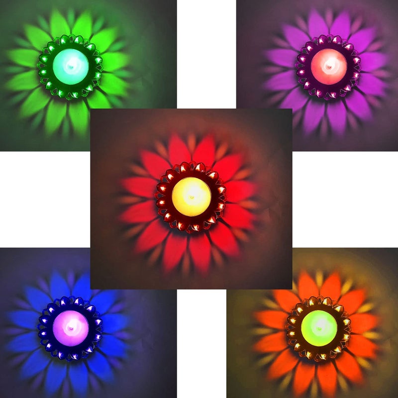 zenkova 3D Reflection Diya Diwali Decoration Items for Home Decor Transparent Multicolor Water Floating Reflections Plastic Oil Diya for Home Diwali Festival Decoration 12 Diya - Image 5