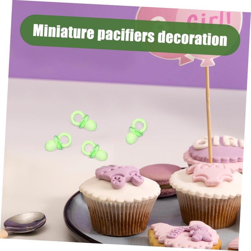 Green Mini Acrylic Pacifier Ornaments for Baby Shower Party Favors - Image 4
