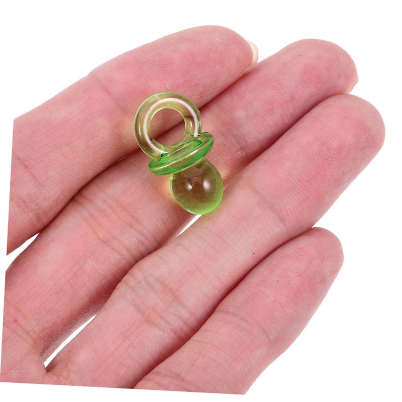 Green Mini Acrylic Pacifier Ornaments for Baby Shower Party Favors - Image 5