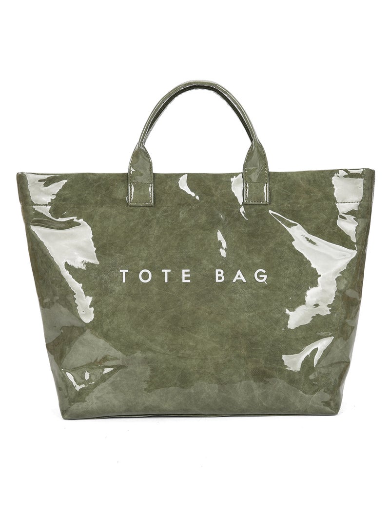 Fashion Retro Dupont Paper Bag Women'S Commuting Large Capacity Kraft Paper Handheld Tote Bag Shopping Bag - Image 2