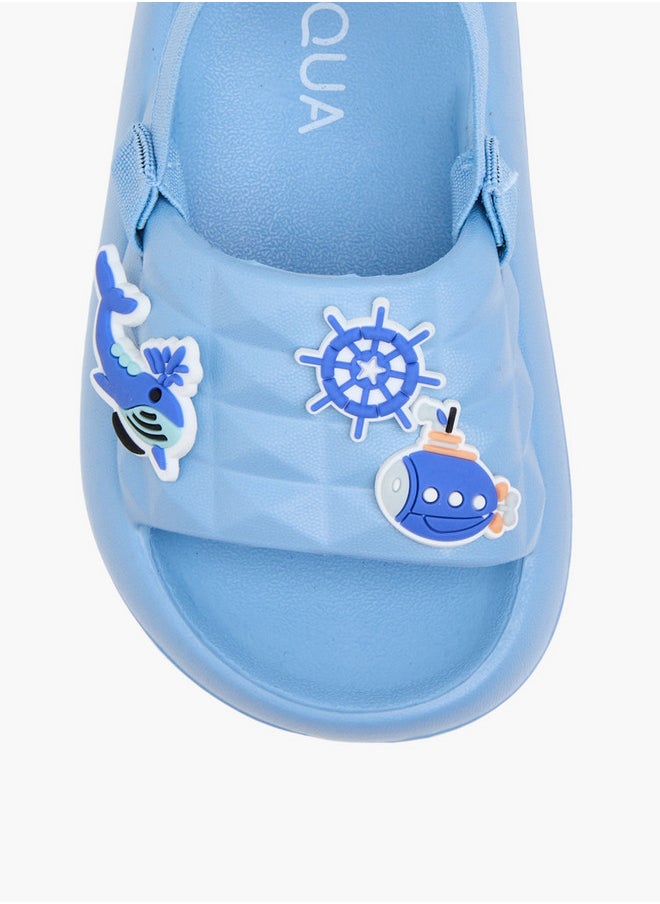Aqua Boys Sea Applique Slides with Elasticated Strap  - Image 3